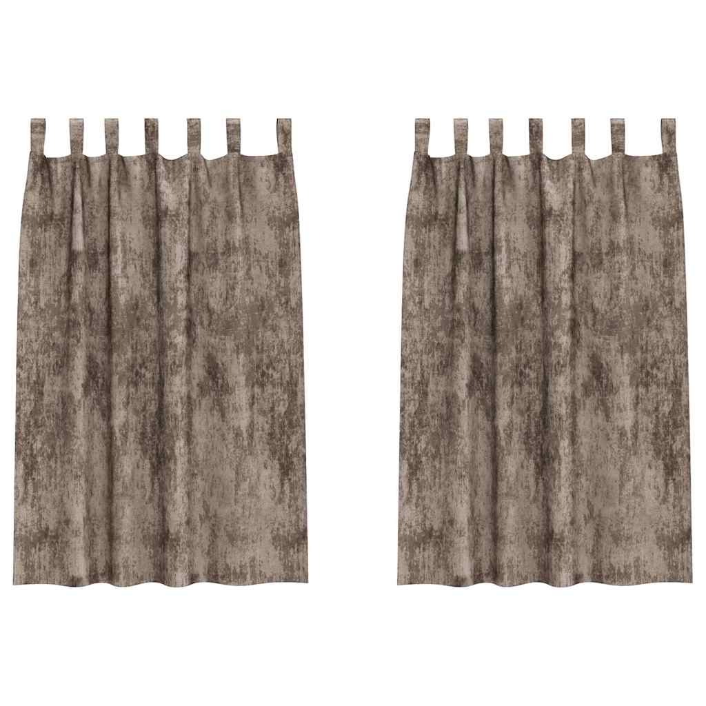 Curtain with Curtains 2 pcs Cappuccino 175 x 140 cm Velvet